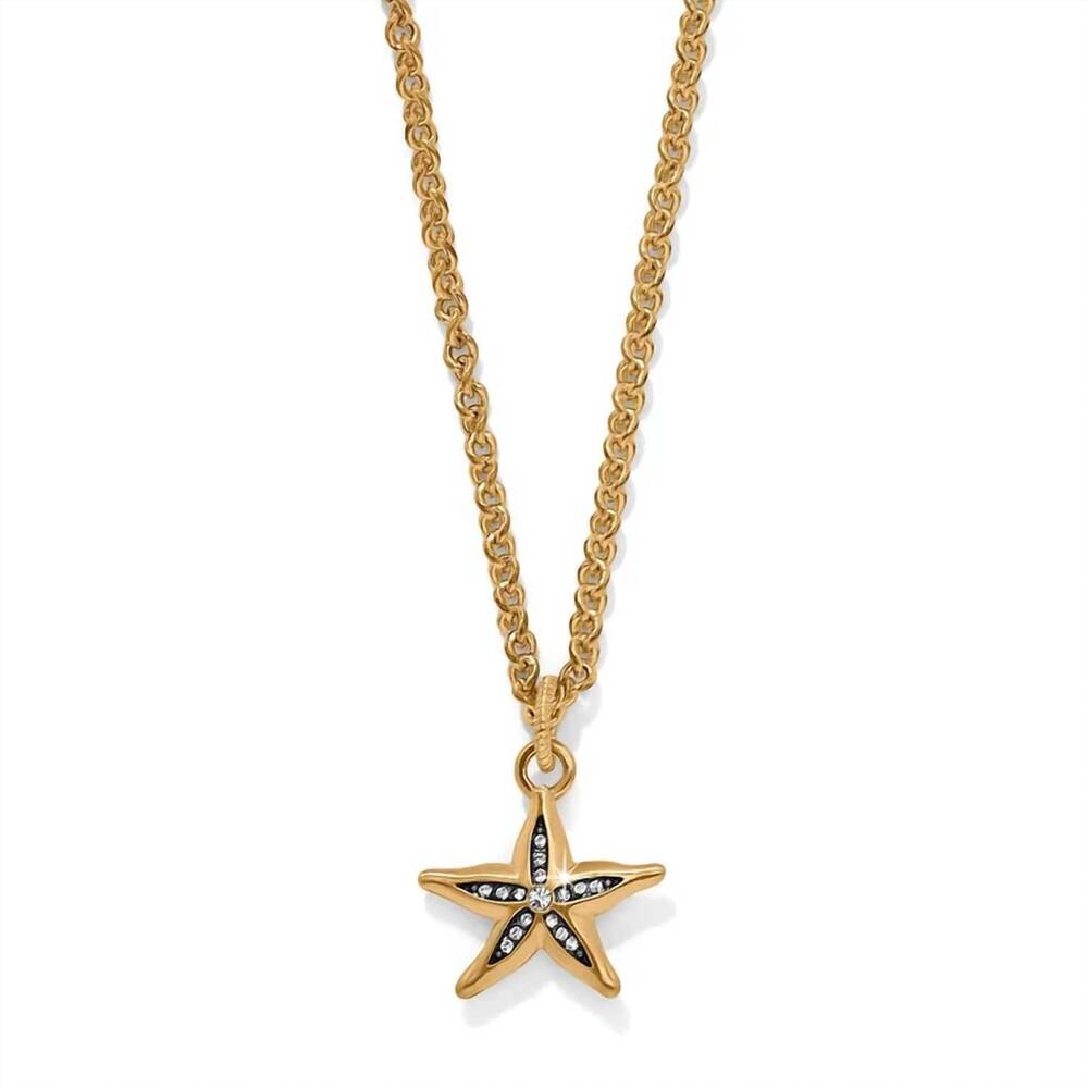 NEW BRIGHTON women's twilight waters starfish necklace in gold black